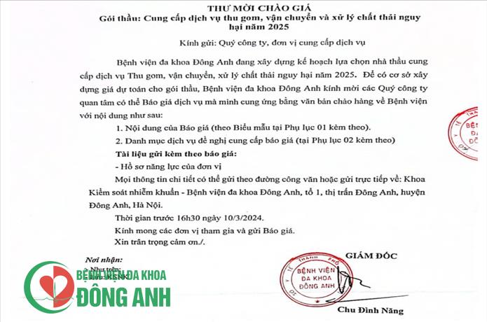 THƯ MỜI CHÀO GIÁ