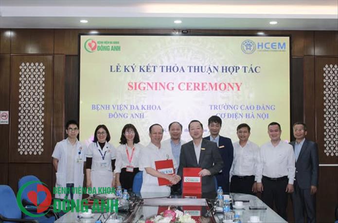 BỆNH VIỆN ĐA KHOA ĐÔNG ANH KÝ KẾT HỢP TÁC ĐÀO TẠO THỰC HÀNH CHO SINH VIÊN TRƯỜNG CAO ĐẲNG CƠ ĐIỆN HÀ NỘI